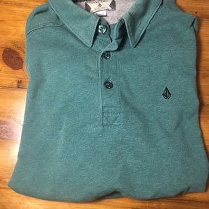 Green Volcom collared shirt